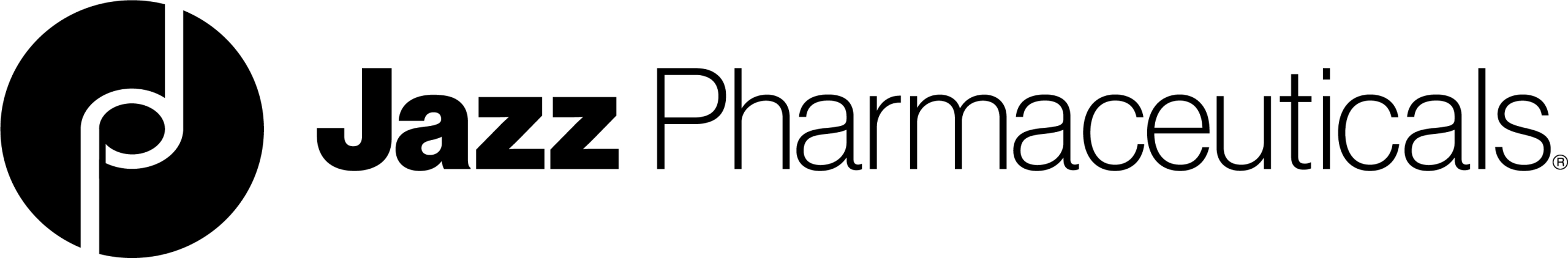 Jazz Pharmaceuticals logo featuring a circular icon with a stylized letter "J" followed by the text "Jazz Pharmaceuticals" in bold and regular fonts.
