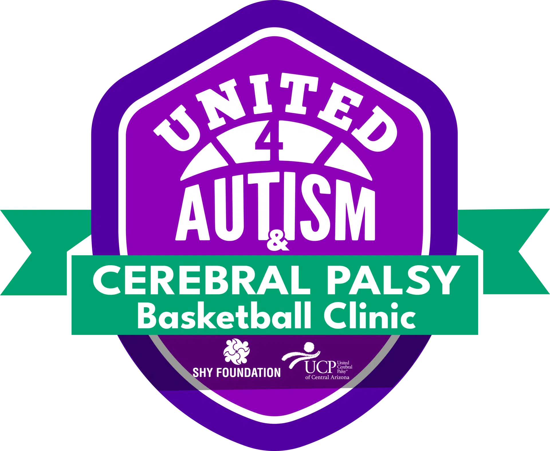 Events 11 United autism and cerebral palsy basketball clinic logo for events.