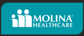 Molina Healthcare logo with three abstract human figures and the company name in white on a teal background.