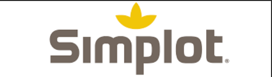 Simplot logo with gray text and a yellow crown-like symbol above the letter "i" on a white background.