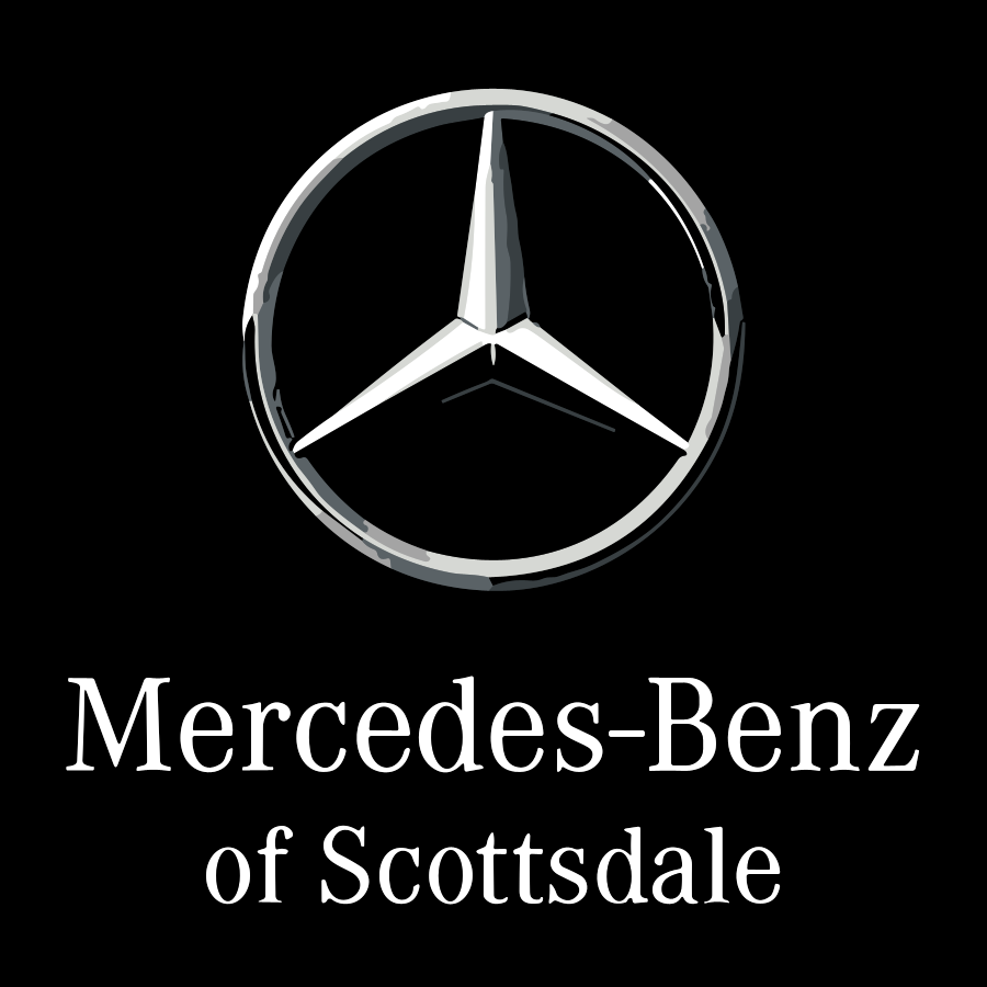 Mercedes-Benz logo above the text "Mercedes-Benz of Scottsdale" on a black background.