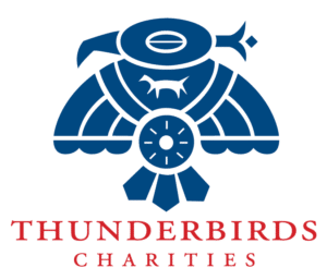 Thunderbirds charities logo featuring pediatric therapy. Thunderbirds charities logo featuring pediatric therapy.